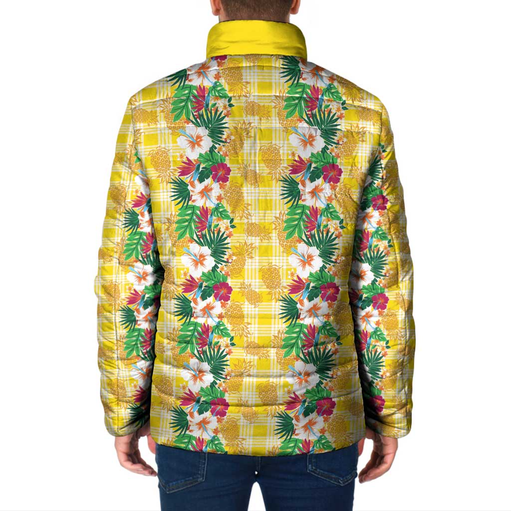 Hawaiian Palaka Padded Jacket Hibiscus Pineapple Lei - Polynesian Pride
