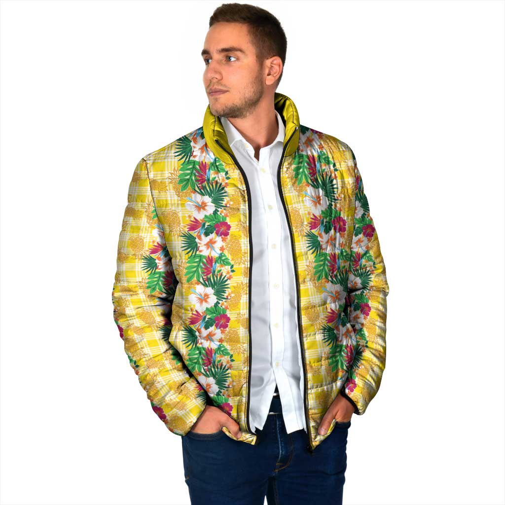 Hawaiian Palaka Padded Jacket Hibiscus Pineapple Lei - Polynesian Pride