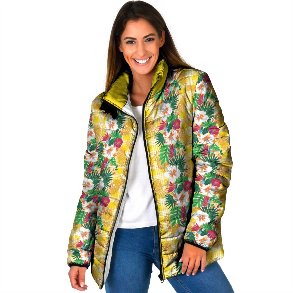 Hawaiian Palaka Padded Jacket Hibiscus Pineapple Lei - Polynesian Pride