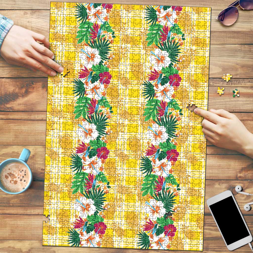 Hawaiian Palaka Puzzle Hibiscus Pineapple Lei - Polynesian Pride