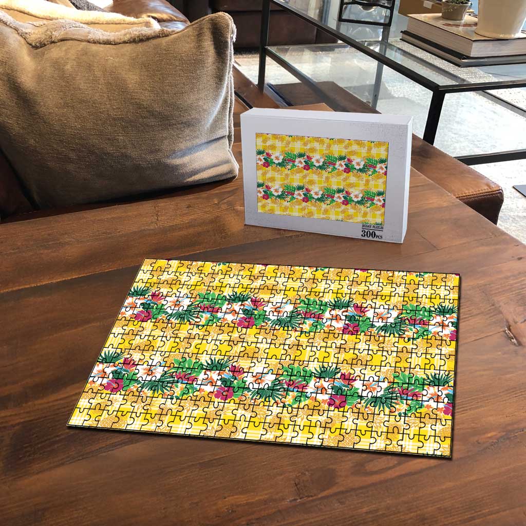 Hawaiian Palaka Puzzle Hibiscus Pineapple Lei - Polynesian Pride