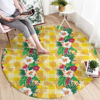 Hawaiian Palaka Round Carpet Hibiscus Pineapple Lei - Polynesian Pride