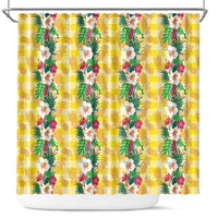 Hawaiian Palaka Shower Curtain Hibiscus Pineapple Lei - Polynesian Pride