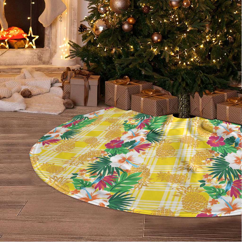 Hawaiian Palaka Tree Skirt Hibiscus Pineapple Lei - Polynesian Pride