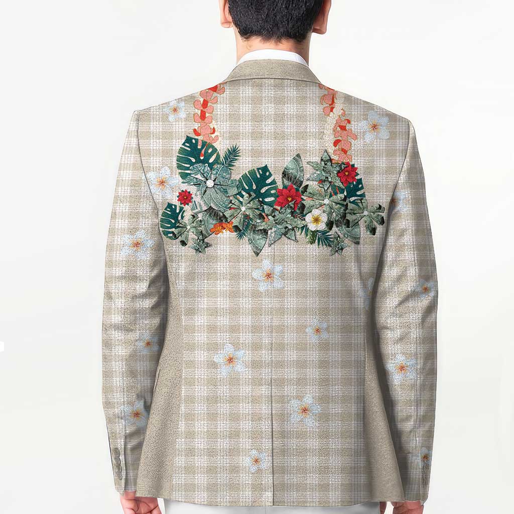 Brown Hawaiian Palaka Blazer Kukui Nut Money Lei - Polynesian Pride