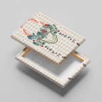 Brown Hawaiian Palaka Canvas Wall Art Kukui Nut Money Lei - Polynesian Pride