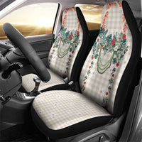 Brown Hawaiian Palaka Car Seat Cover Kukui Nut Money Lei - Polynesian Pride