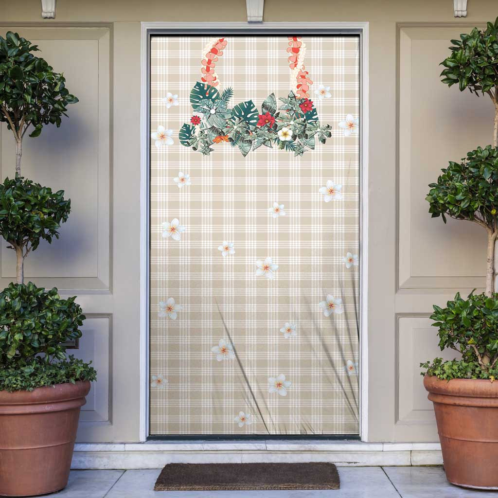 Brown Hawaiian Palaka Door Cover Kukui Nut Money Lei - Polynesian Pride