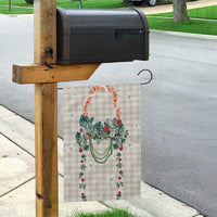 Brown Hawaiian Palaka Garden Flag Kukui Nut Money Lei - Polynesian Pride