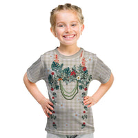 Brown Hawaiian Palaka Kid T Shirt Kukui Nut Money Lei - Polynesian Pride