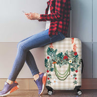 Brown Hawaiian Palaka Luggage Cover Kukui Nut Money Lei - Polynesian Pride