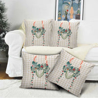 Brown Hawaiian Palaka Pillow Cover Kukui Nut Money Lei - Polynesian Pride