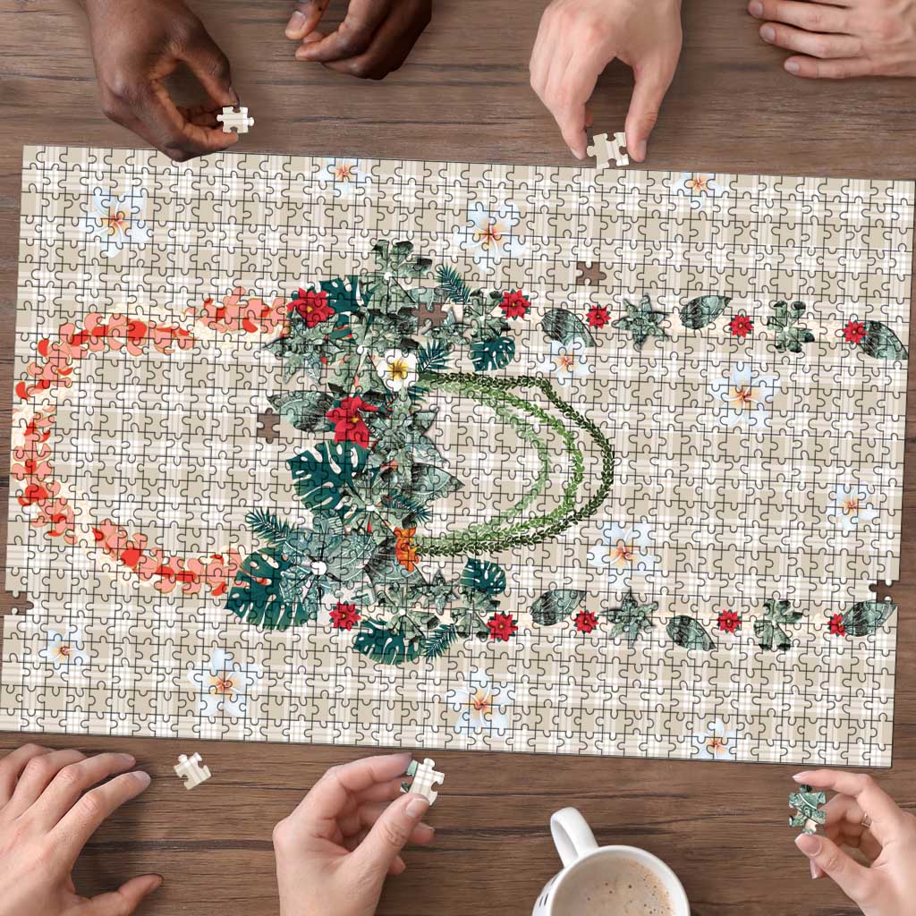 Brown Hawaiian Palaka Puzzle Kukui Nut Money Lei - Polynesian Pride