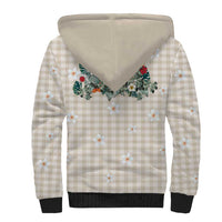 Brown Hawaiian Palaka Sherpa Hoodie Kukui Nut Money Lei - Polynesian Pride