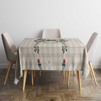 Brown Hawaiian Palaka Tablecloth Kukui Nut Money Lei - Polynesian Pride