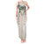 Brown Hawaiian Palaka Tank Maxi Dress Kukui Nut Money Lei - Polynesian Pride