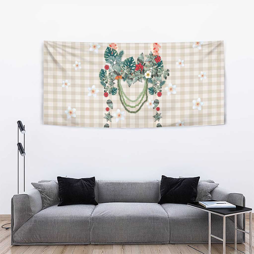 Brown Hawaiian Palaka Tapestry Kukui Nut Money Lei - Polynesian Pride