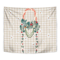 Brown Hawaiian Palaka Tapestry Kukui Nut Money Lei - Polynesian Pride