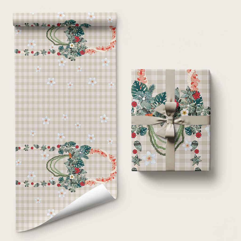 Brown Hawaiian Palaka Wrapping Paper Kukui Nut Money Lei - Polynesian Pride