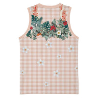 Peach Hawaiian Palaka Basketball Jersey Kukui Nut Money Lei - Polynesian Pride