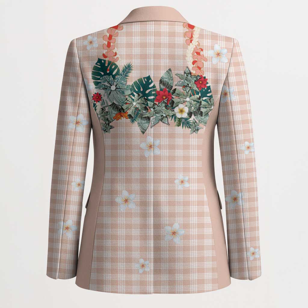 Peach Hawaiian Palaka Blazer Kukui Nut Money Lei - Polynesian Pride