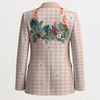 Peach Hawaiian Palaka Blazer Kukui Nut Money Lei - Polynesian Pride