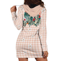 Peach Hawaiian Palaka Hoodie Dress Kukui Nut Money Lei - Polynesian Pride