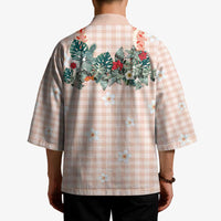 Peach Hawaiian Palaka Kimono Kukui Nut Money Lei - Polynesian Pride