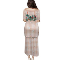 Peach Hawaiian Palaka Puletasi Kukui Nut Money Lei - Polynesian Pride