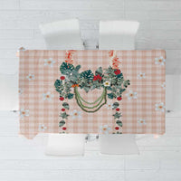 Peach Hawaiian Palaka Tablecloth Kukui Nut Money Lei - Polynesian Pride