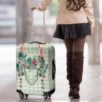 Sage Green Hawaiian Palaka Luggage Cover Kukui Nut Money Lei - Polynesian Pride