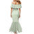 Sage Green Hawaiian Palaka Mermaid Dress Kukui Nut Money Lei - Polynesian Pride