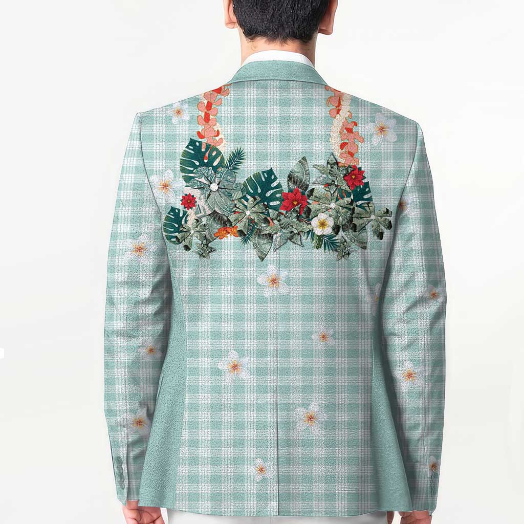 Turquoise Hawaiian Palaka Blazer Kukui Nut Money Lei - Polynesian Pride