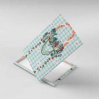 Turquoise Hawaiian Palaka Canvas Wall Art Kukui Nut Money Lei - Polynesian Pride