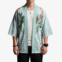 Turquoise Hawaiian Palaka Kimono Kukui Nut Money Lei - Polynesian Pride