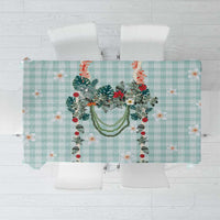 Turquoise Hawaiian Palaka Tablecloth Kukui Nut Money Lei - Polynesian Pride