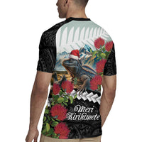 Meri Kirihimete Tuatara Rugby Jersey New Zealand Fern with Puhutukawa Flowers