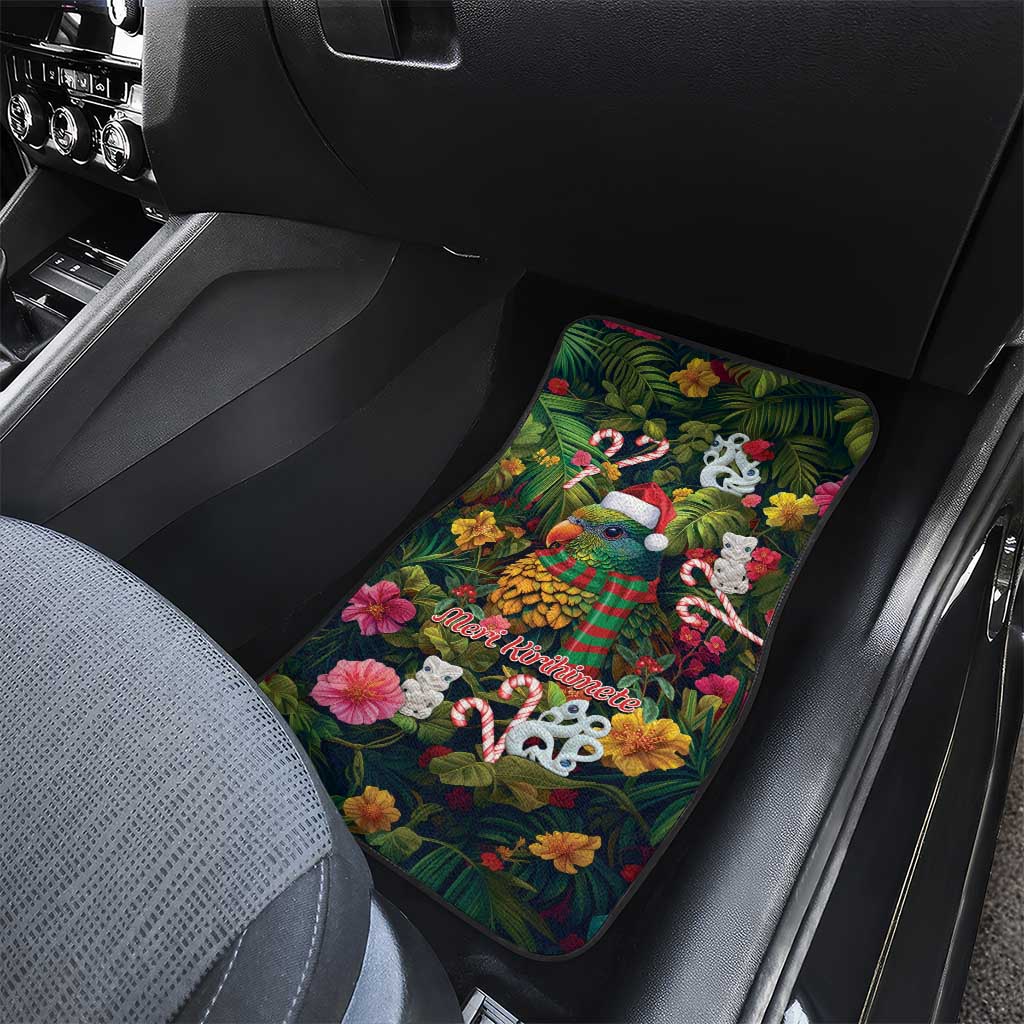 Meri Kirihimete Kakapo Santa Car Mats Merry Christmas with Tropical Vibe