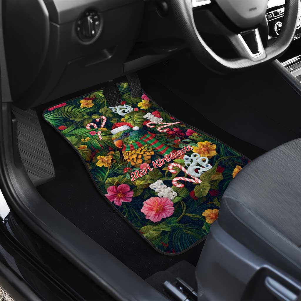Meri Kirihimete Kakapo Santa Car Mats Merry Christmas with Tropical Vibe