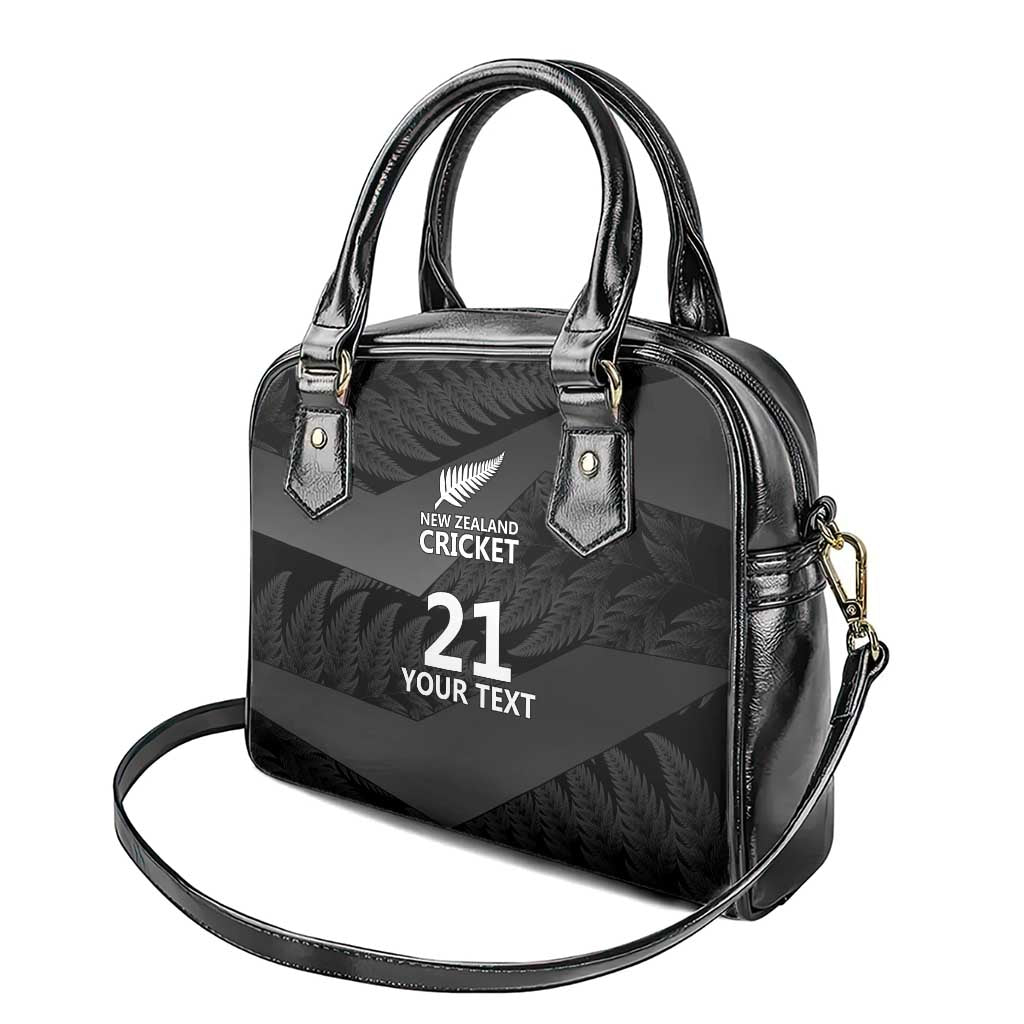 New Zealand Cricket Custom Shoulder Handbag Potae Pango Black Fern Pattern
