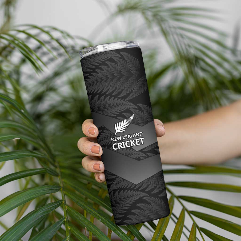 New Zealand Cricket Custom Skinny Tumbler Potae Pango Black Fern Pattern