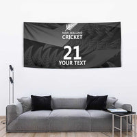 New Zealand Cricket Custom Tapestry Potae Pango Black Fern Pattern LT9 - Polynesian Pride
