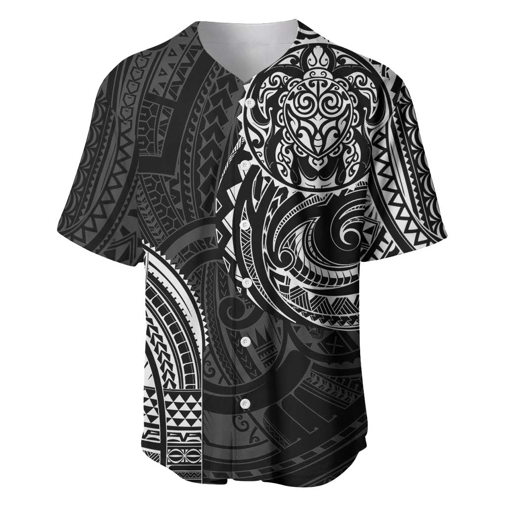 Polynesian Turtle Tribal Tattoo Baseball Jersey Black Style LT9 Black - Polynesian Pride