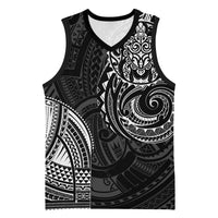 Polynesian Turtle Tribal Tattoo Basketball Jersey Black Style - Polynesian Pride