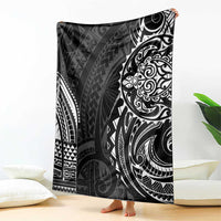 Polynesian Turtle Tribal Tattoo Blanket Black Style