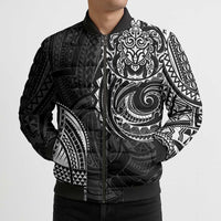 Polynesian Turtle Tribal Tattoo Bomber Puffer Jacket Black Style - Polynesian Pride