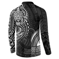 Polynesian Turtle Tribal Tattoo Button Sweatshirt Black Style