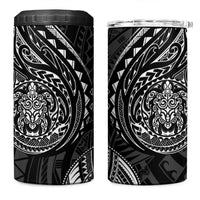 Polynesian Turtle Tribal Tattoo 4 in 1 Can Cooler Tumbler Black Style