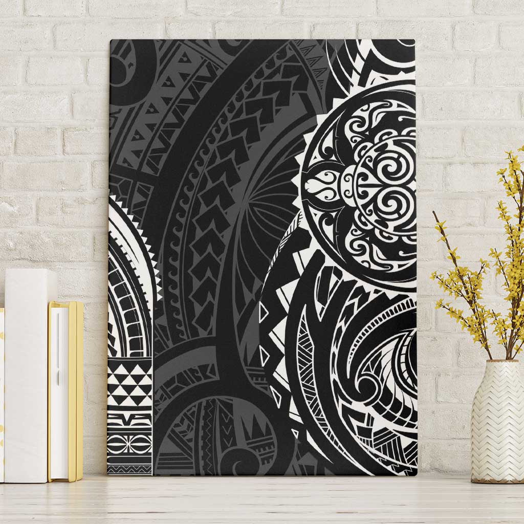 Polynesian Turtle Tribal Tattoo Canvas Wall Art Black Style