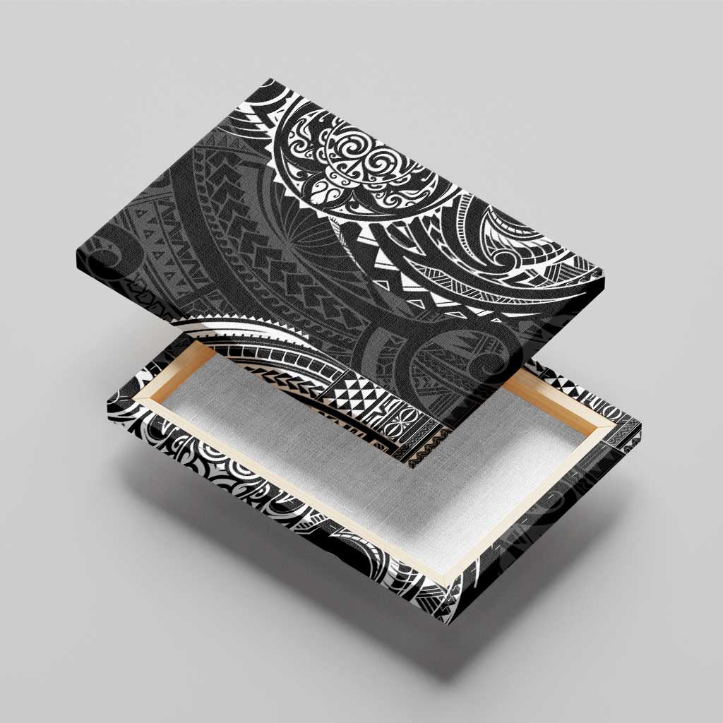 Polynesian Turtle Tribal Tattoo Canvas Wall Art Black Style